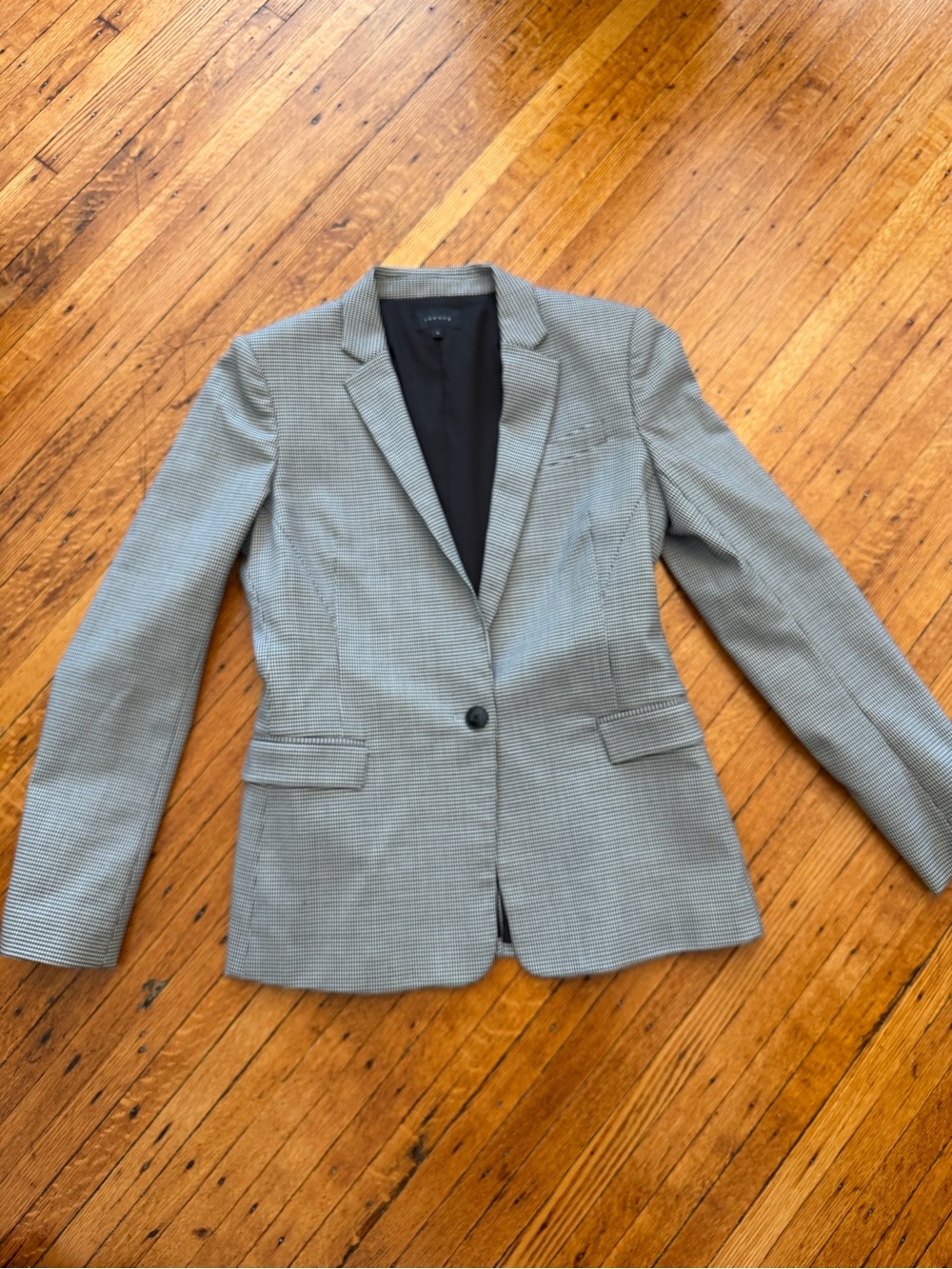 Theory Classic Blazer - B&W Micro-Check Size 6